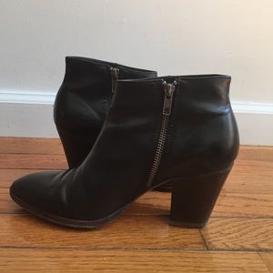J.Crew black leather ankle boots